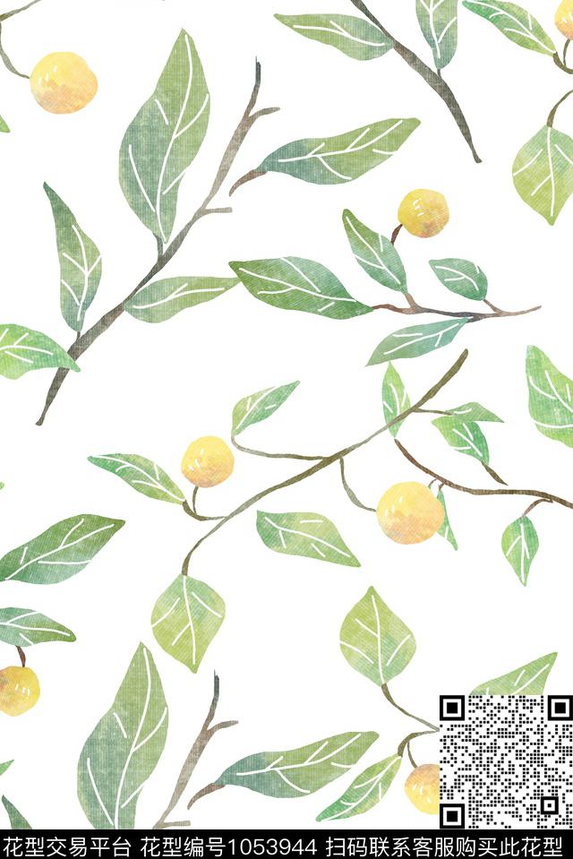 水彩肌理清爽底花卉夏天华亿平台传统印花华亿平台下载（图片编号: 1053944） - 瓦栏（Walan）