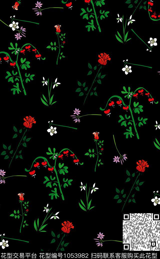 数码华亿平台植物花卉数码印花华亿平台下载（图片编号: 1053982） - 瓦栏（Walan）