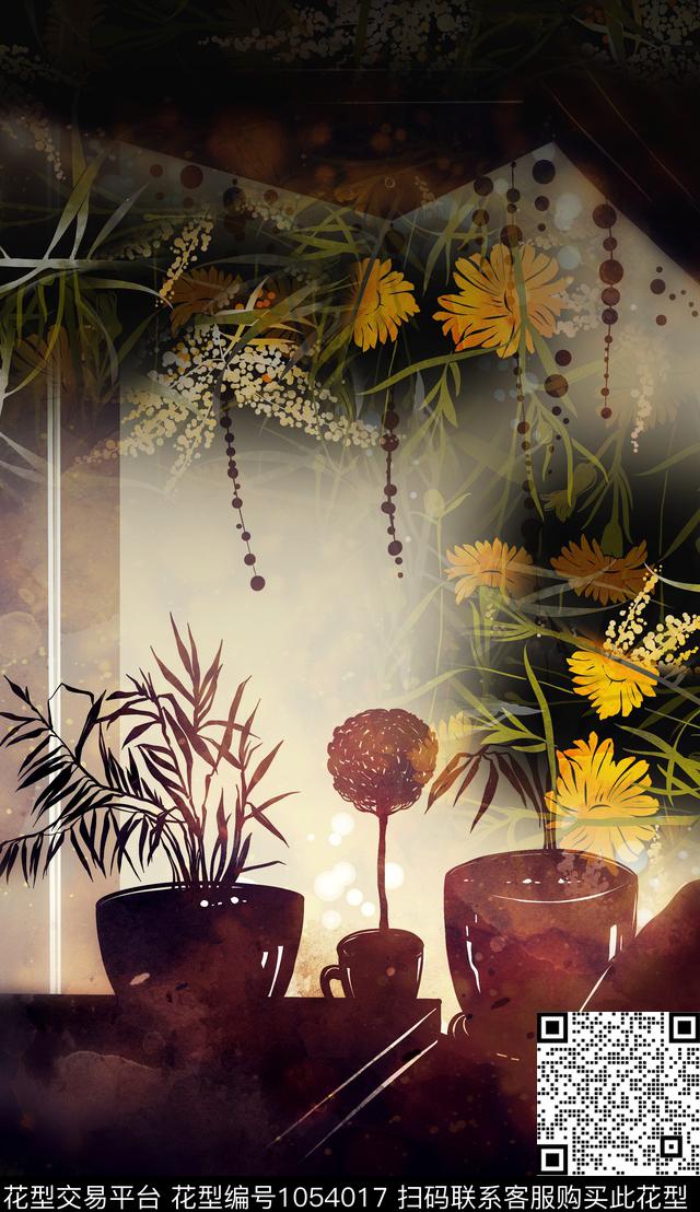 波西米亚定位花几何数码印花华亿平台下载（图片编号: 1054017） - 瓦栏（Walan）