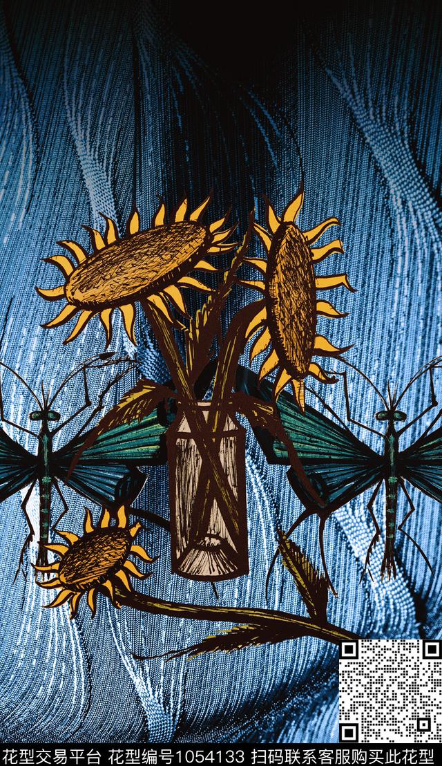 波西米亚定位花几何数码印花华亿平台下载（图片编号: 1054133） - 瓦栏（Walan）