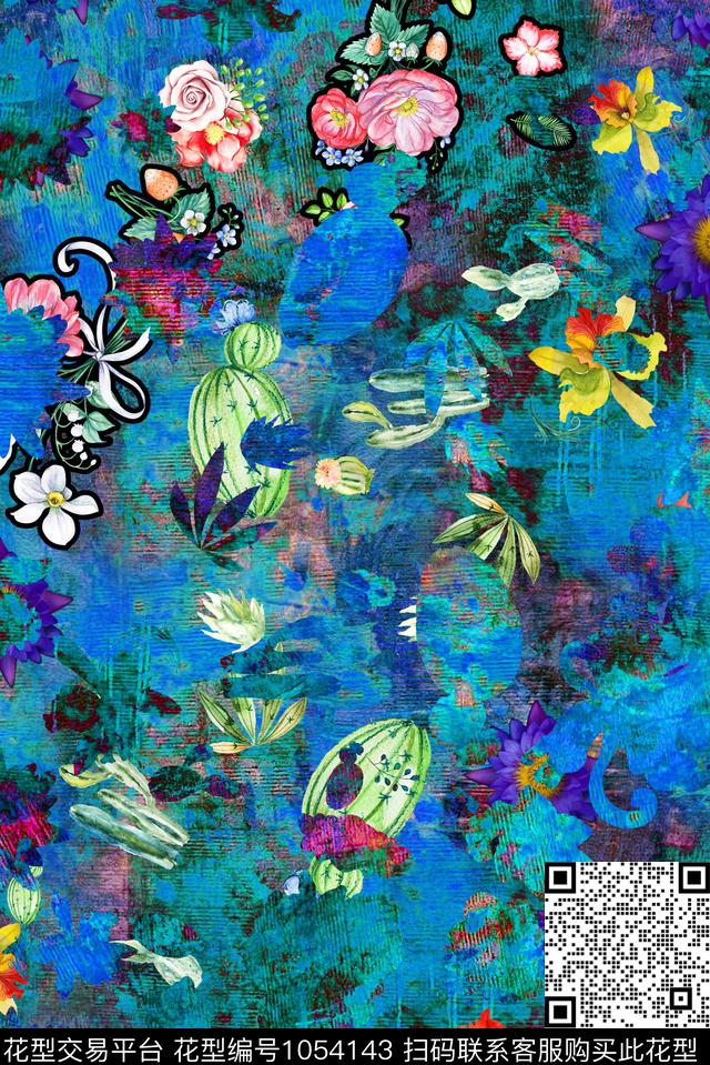 数码华亿平台植物花卉数码印花华亿平台下载（图片编号: 1054143） - 瓦栏（Walan）