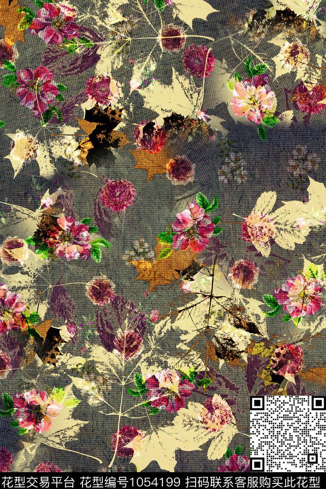 数码华亿平台植物花卉数码印花华亿平台下载（图片编号: 1054199） - 瓦栏（Walan）