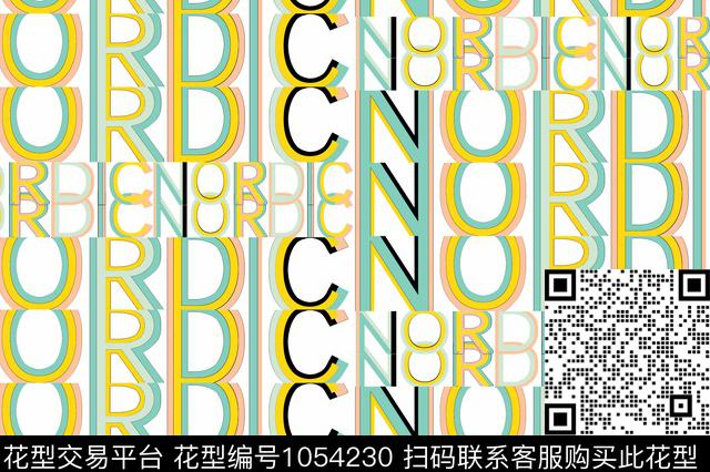 字母线条抽象数码印花华亿平台下载（图片编号: 1054230） - 瓦栏（Walan）