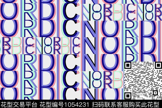 字母线条抽象数码印花华亿平台下载（图片编号: 1054231） - 瓦栏（Walan）