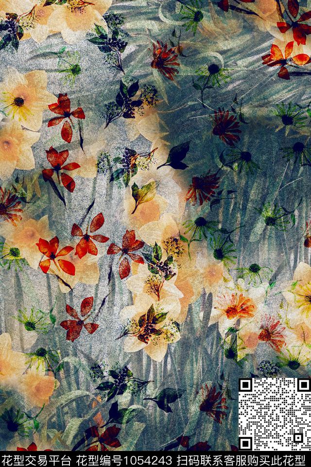 数码华亿平台植物花卉数码印花华亿平台下载（图片编号: 1054243） - 瓦栏（Walan）