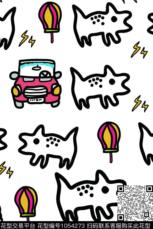 数码华亿平台卡通动物可爱数码印花华亿平台下载（图片编号: 1054273） - 瓦栏（Walan）