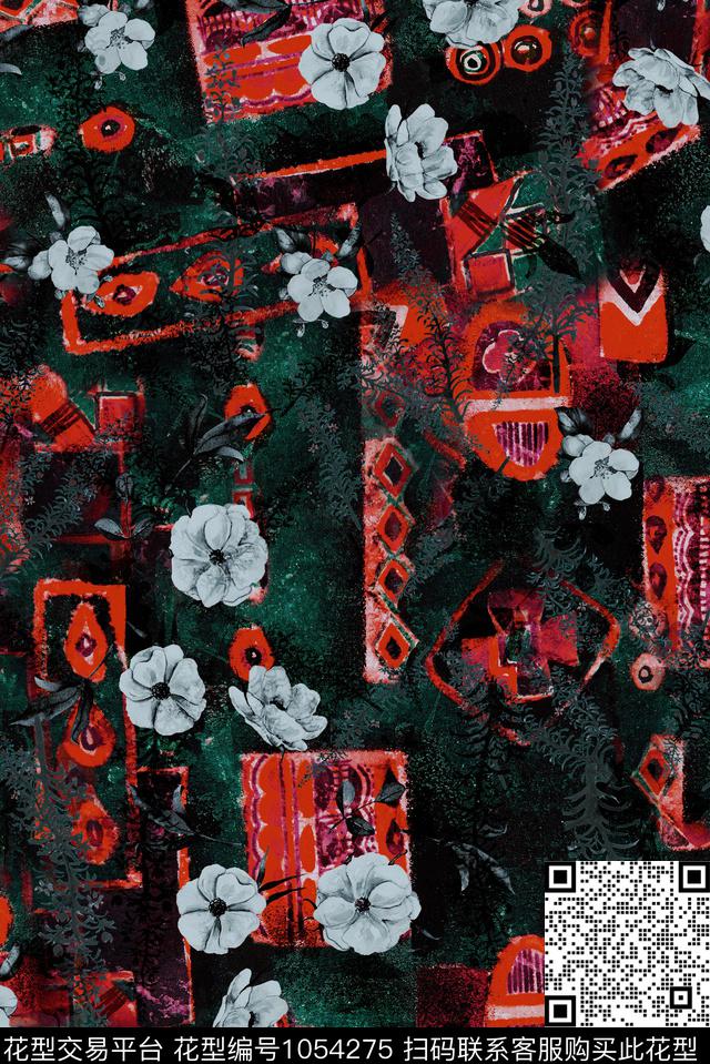 数码华亿平台植物花卉数码印花华亿平台下载（图片编号: 1054275） - 瓦栏（Walan）