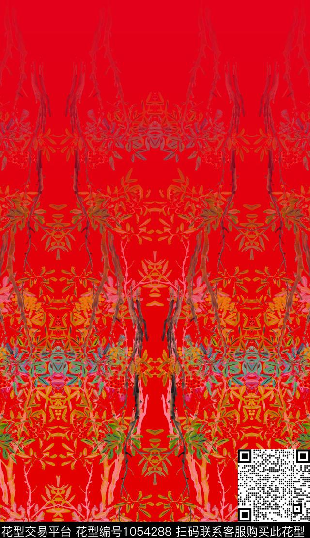 数码华亿平台抽象复古数码印花华亿平台下载（图片编号: 1054288） - 瓦栏（Walan）