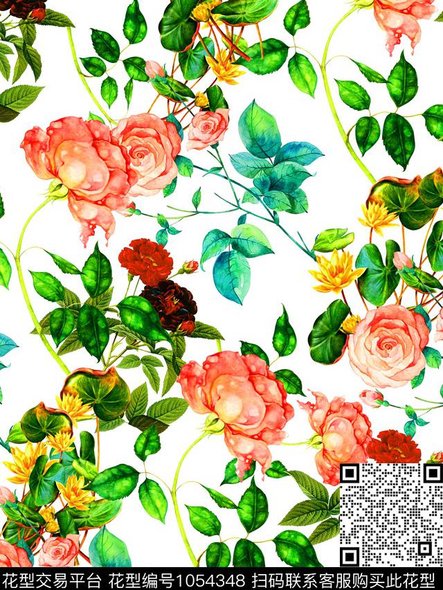 数码华亿平台花卉女装数码印花华亿平台下载（图片编号: 1054348） - 瓦栏（Walan）