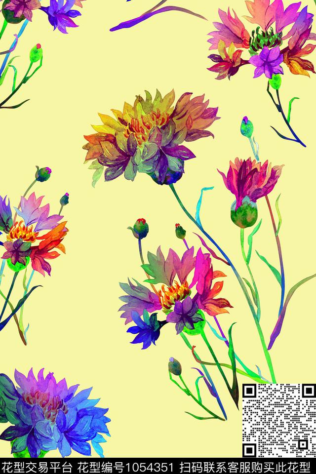 数码华亿平台花卉女装数码印花华亿平台下载（图片编号: 1054351） - 瓦栏（Walan）