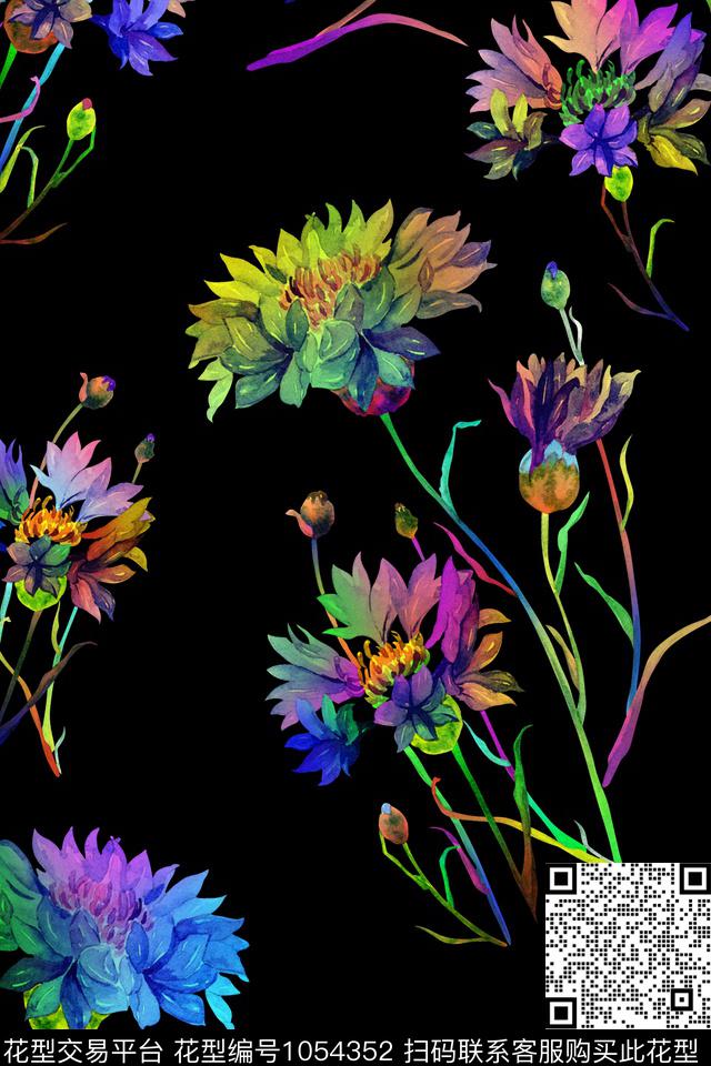 数码华亿平台花卉女装数码印花华亿平台下载（图片编号: 1054352） - 瓦栏（Walan）