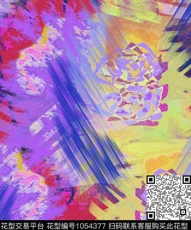 线条抽象几何数码印花华亿平台下载（图片编号: 1054377） - 瓦栏（Walan）