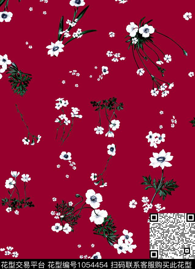 数码华亿平台小碎花大牌风数码印花华亿平台下载（图片编号: 1054454） - 瓦栏（Walan）