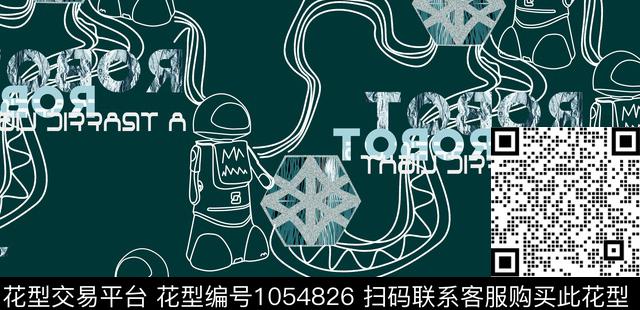 条纹字母线条数码印花华亿平台下载（图片编号: 1054826） - 瓦栏（Walan）