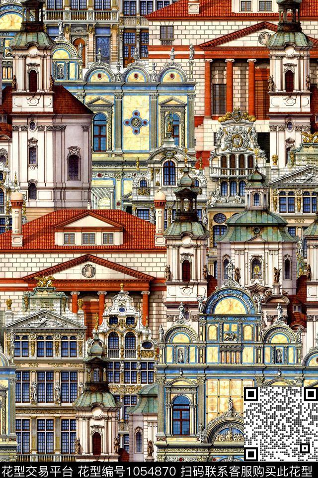 休闲建筑欧洲数码印花华亿平台下载（图片编号: 1054870） - 瓦栏（Walan）