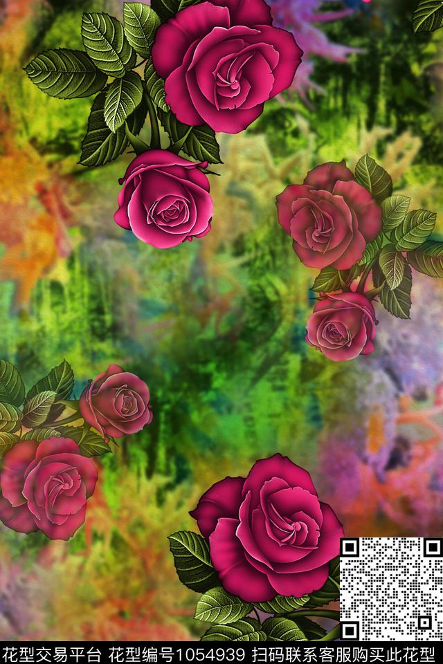 数码华亿平台花卉女装数码印花华亿平台下载（图片编号: 1054939） - 瓦栏（Walan）