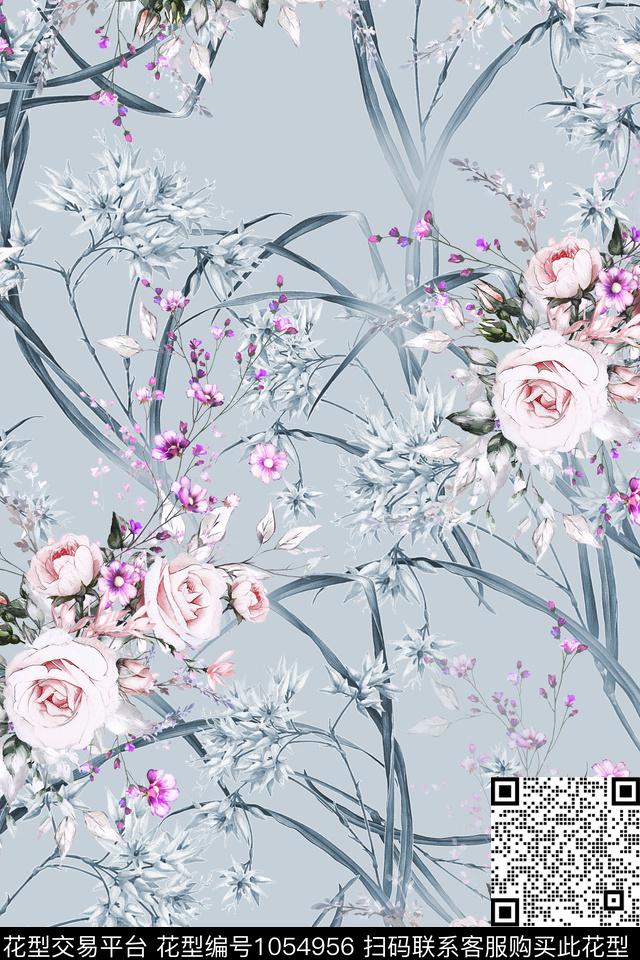 数码华亿平台小碎花花卉数码印花华亿平台下载（图片编号: 1054956） - 瓦栏（Walan）