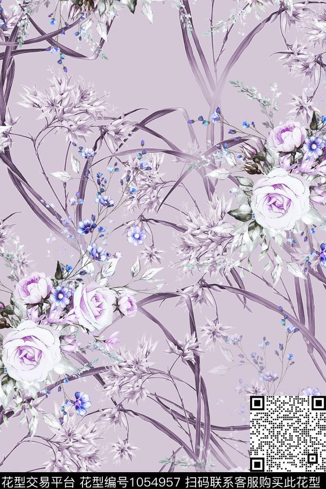 数码华亿平台小碎花花卉数码印花华亿平台下载（图片编号: 1054957） - 瓦栏（Walan）