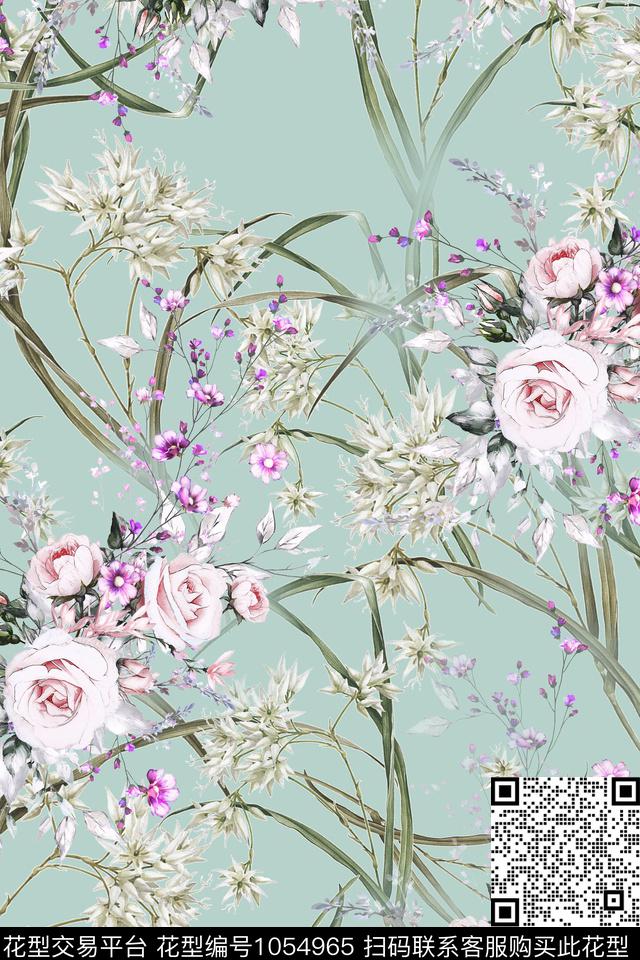 数码华亿平台小碎花花卉数码印花华亿平台下载（图片编号: 1054965） - 瓦栏（Walan）