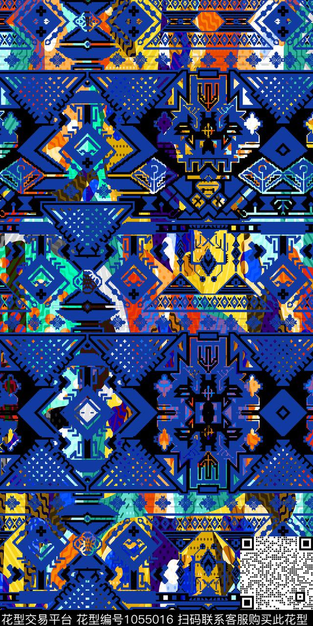 数码华亿平台女装几何数码印花华亿平台下载（图片编号: 1055016） - 瓦栏（Walan）