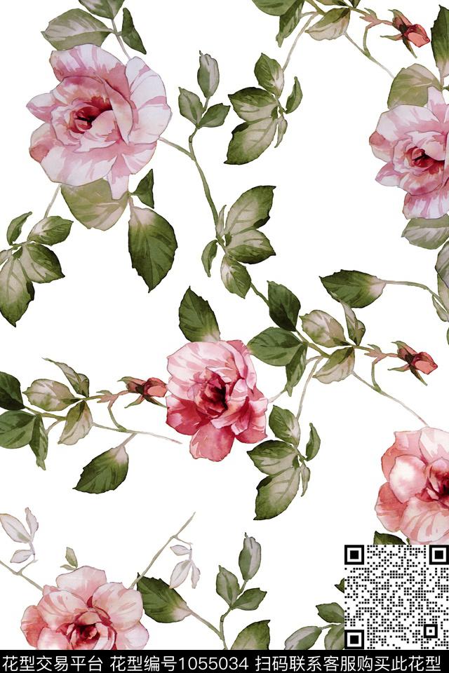 数码华亿平台春夏华亿平台花卉数码印花华亿平台下载（图片编号: 1055034） - 瓦栏（Walan）