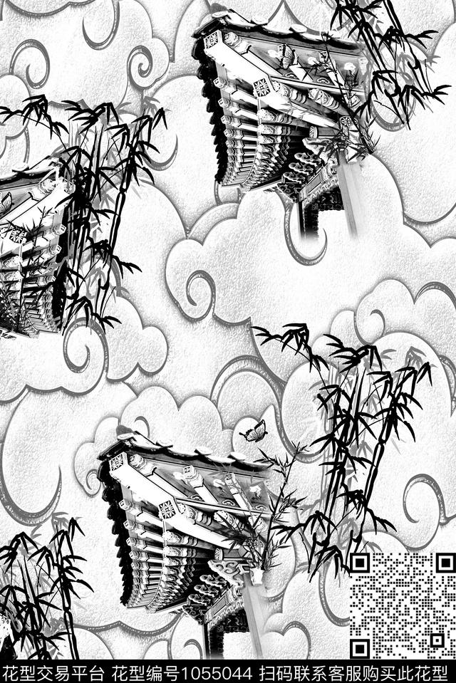 男装建筑纹理数码印花华亿平台下载（图片编号: 1055044） - 瓦栏（Walan）