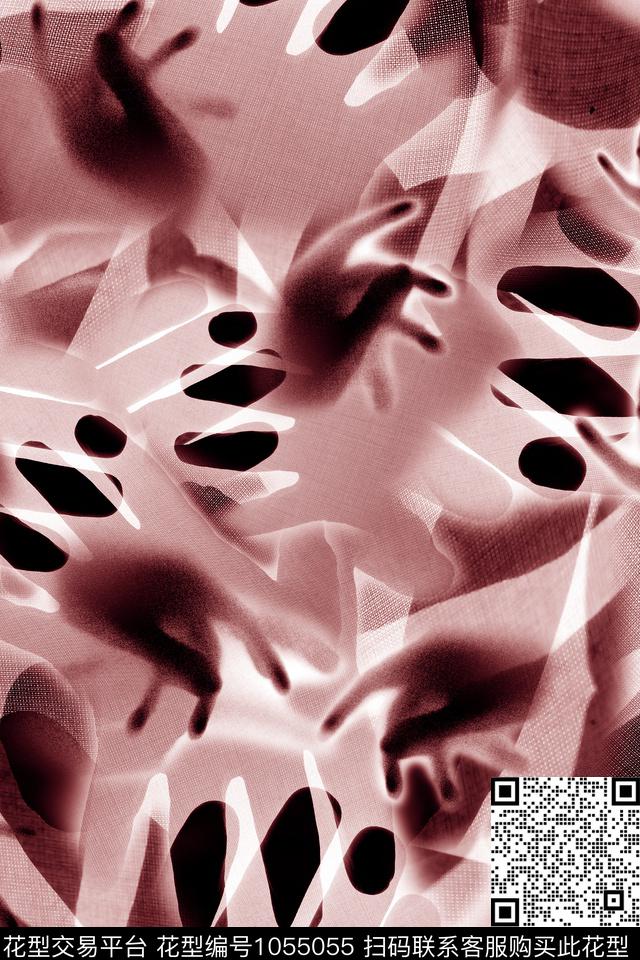 抽象男装行为艺术数码印花华亿平台下载（图片编号: 1055055） - 瓦栏（Walan）