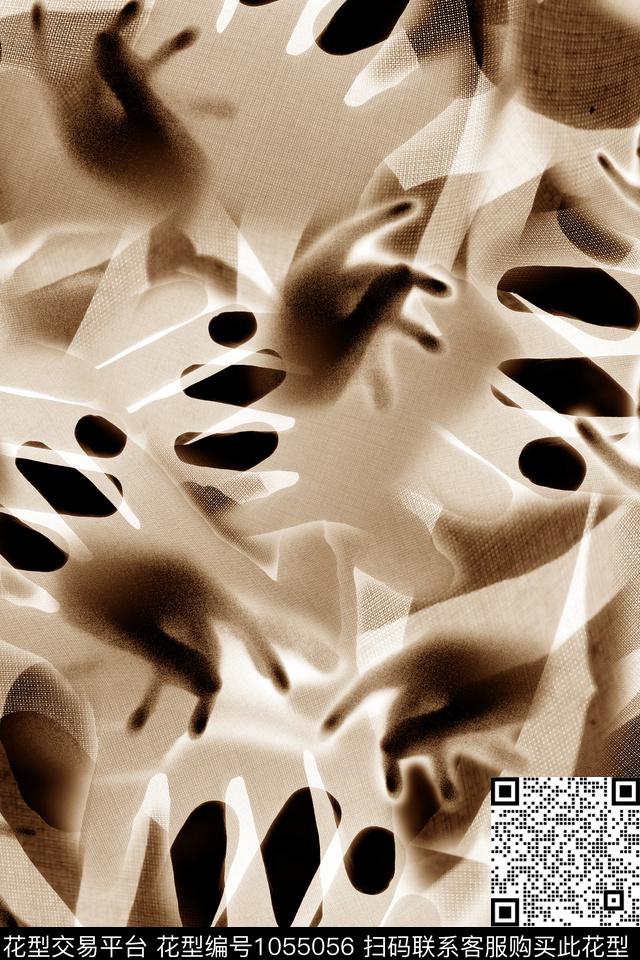 抽象男装行为艺术数码印花华亿平台下载（图片编号: 1055056） - 瓦栏（Walan）