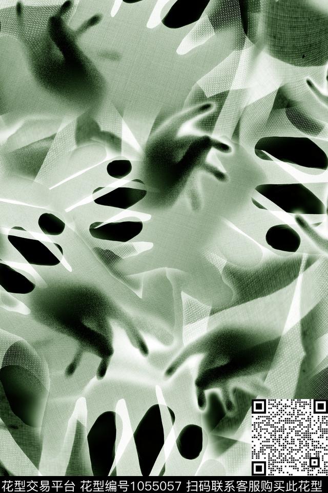 抽象男装行为艺术数码印花华亿平台下载（图片编号: 1055057） - 瓦栏（Walan）