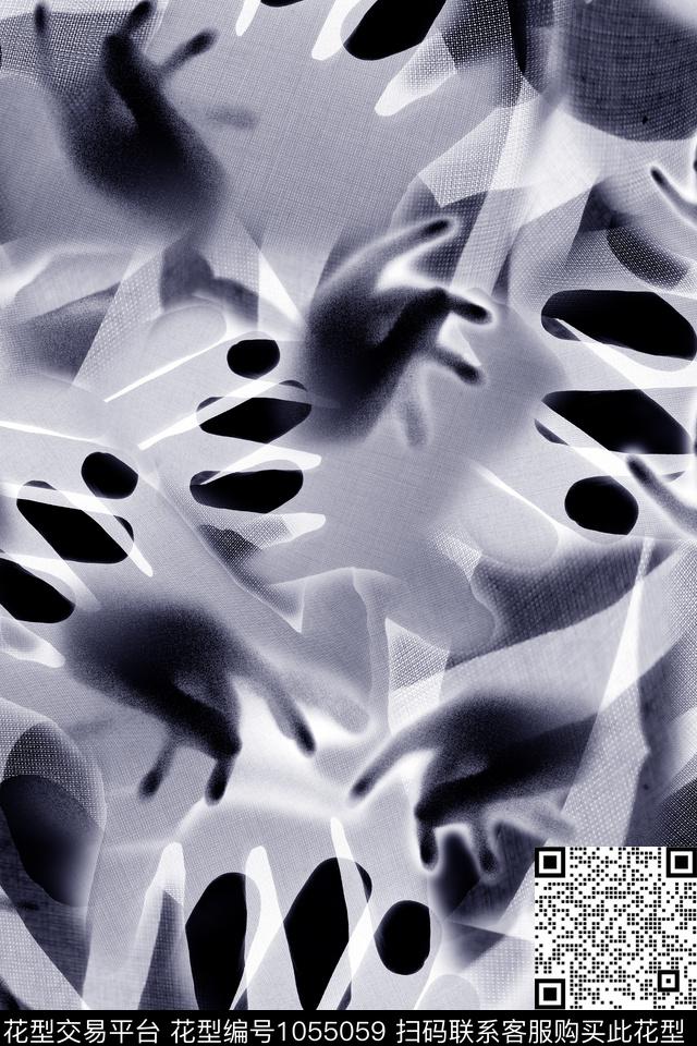 抽象男装行为艺术数码印花华亿平台下载（图片编号: 1055059） - 瓦栏（Walan）