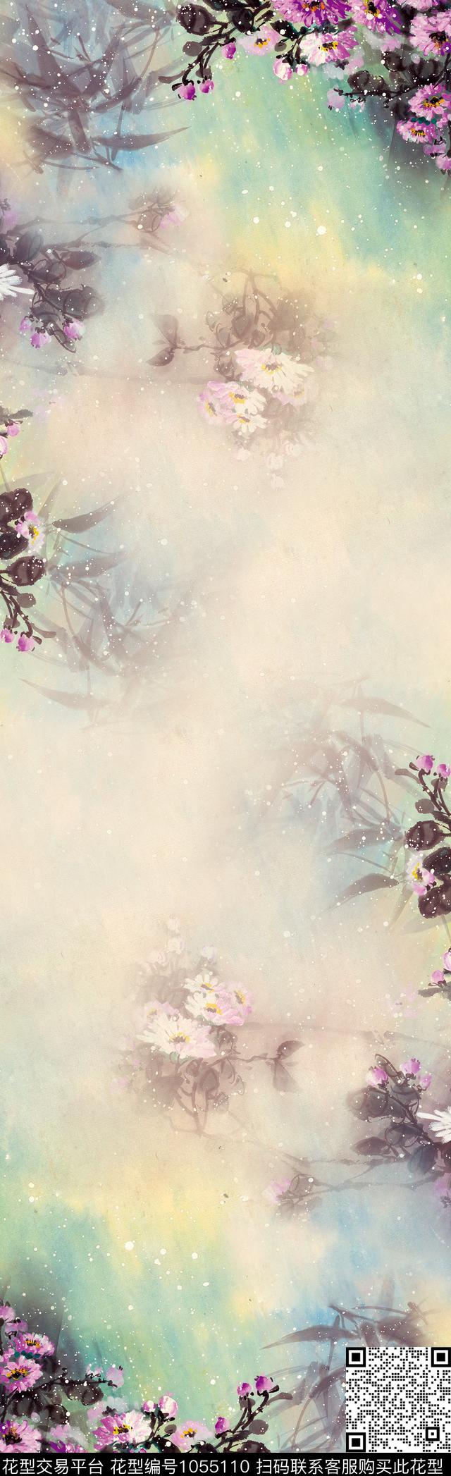 数码华亿平台围巾植物数码印花华亿平台下载（图片编号: 1055110） - 瓦栏（Walan）