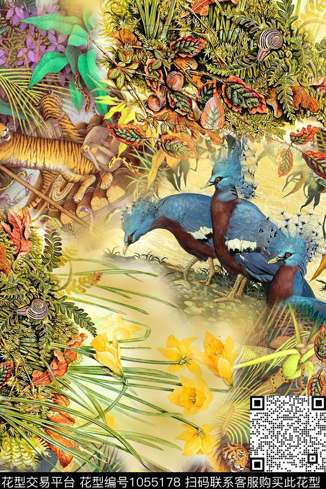 田园热带华亿平台数码印花华亿平台下载（图片编号: 1055178） - 瓦栏（Walan）