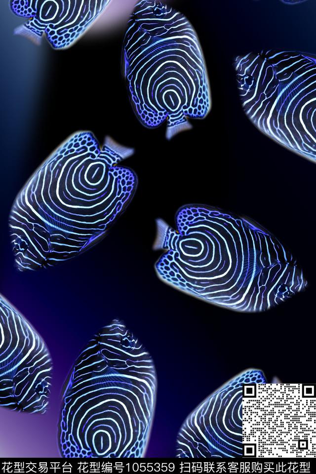 趣味男装鱼数码印花华亿平台下载（图片编号: 1055359） - 瓦栏（Walan）