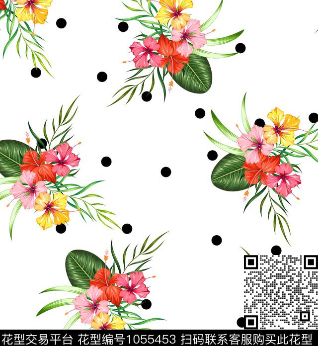 创意花卉坯布数码印花华亿平台下载（图片编号: 1055453） - 瓦栏（Walan）
