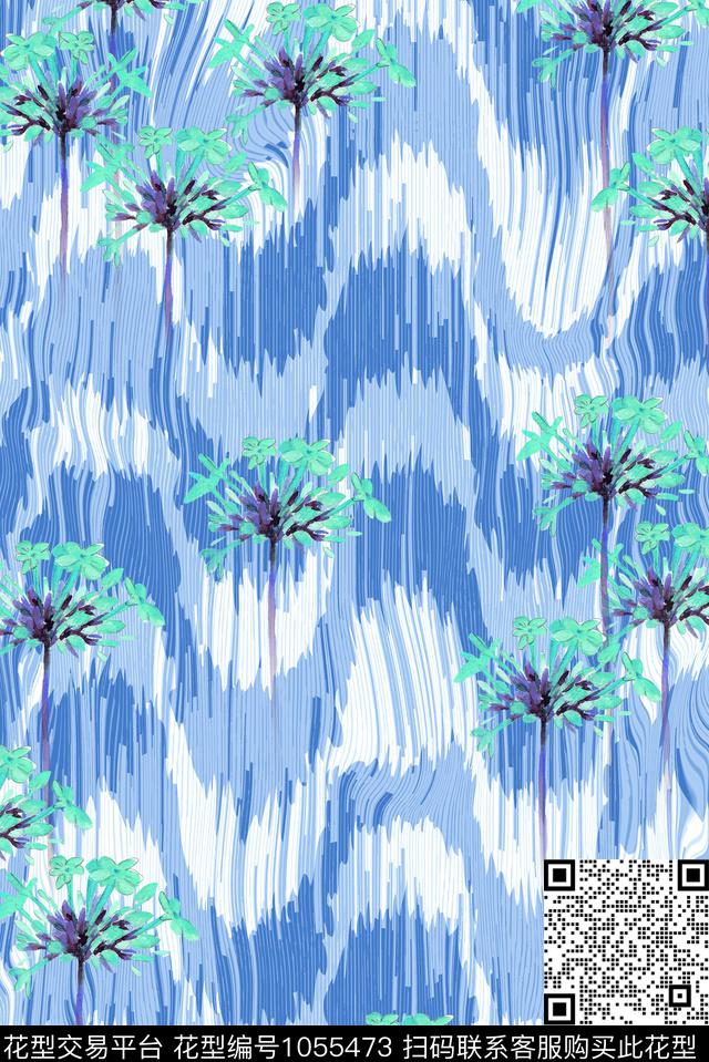 抽象几何清新悠闲数码印花华亿平台下载（图片编号: 1055473） - 瓦栏（Walan）