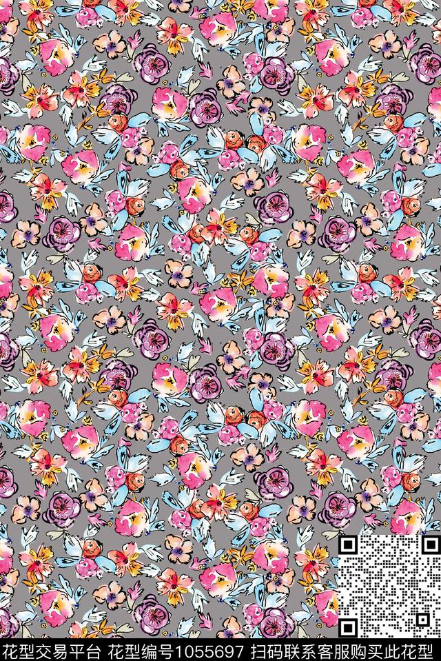 民族风小碎花抽象数码印花华亿平台下载（图片编号: 1055697） - 瓦栏（Walan）