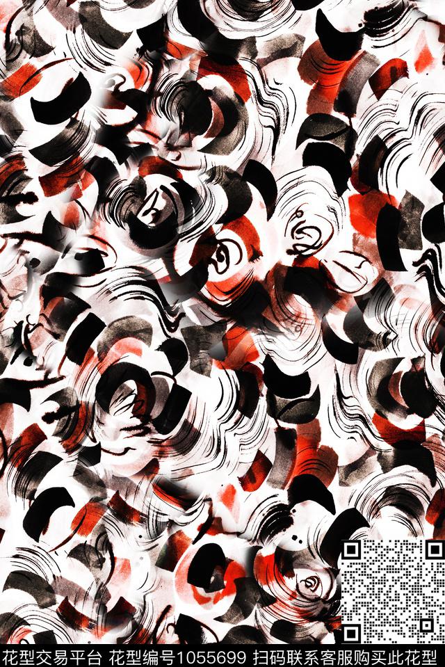 民族风抽象花卉数码印花华亿平台下载（图片编号: 1055699） - 瓦栏（Walan）