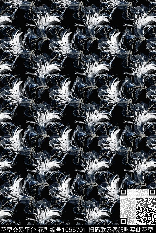 民族风抽象花卉数码印花华亿平台下载（图片编号: 1055701） - 瓦栏（Walan）