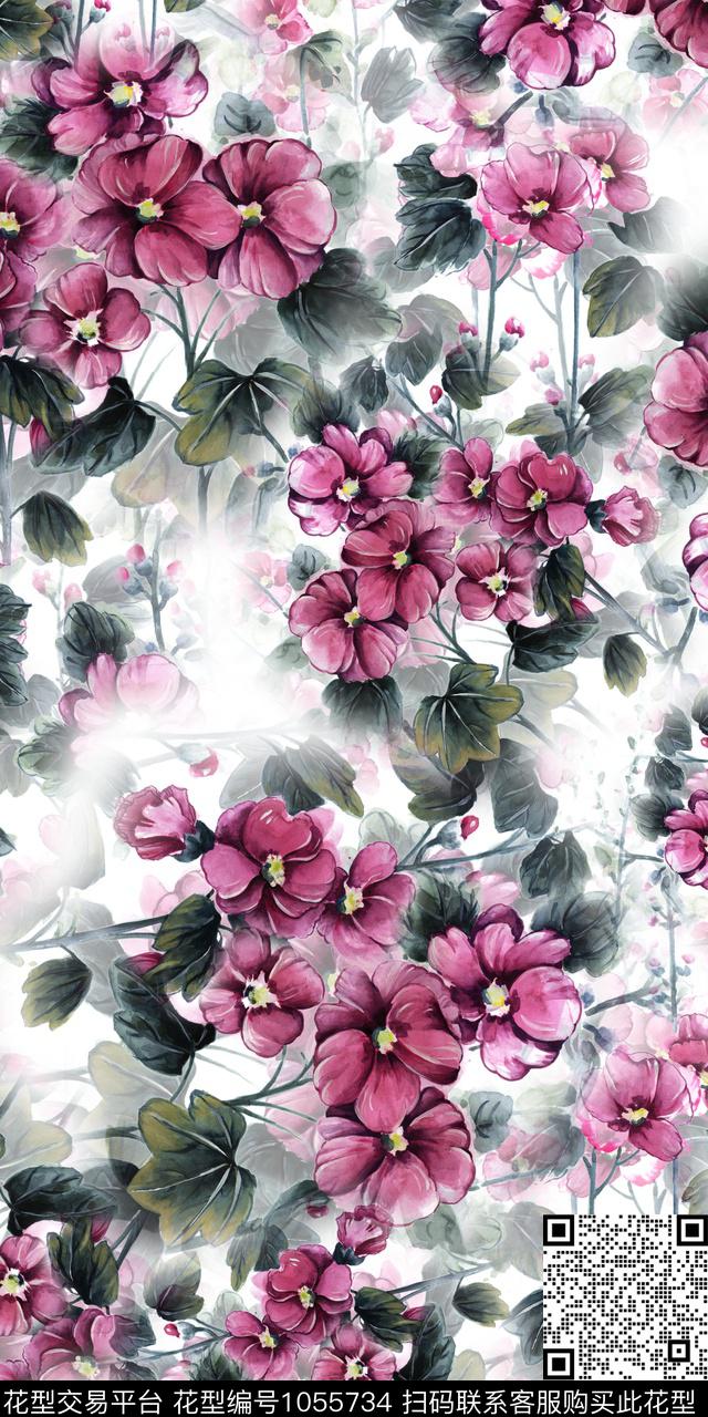 数码华亿平台花卉女装数码印花华亿平台下载（图片编号: 1055734） - 瓦栏（Walan）