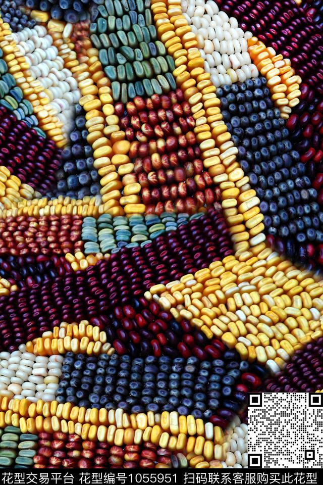 趣味纹理玉米数码印花华亿平台下载（图片编号: 1055951） - 瓦栏（Walan）