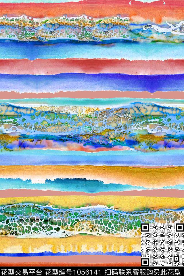 条纹肌理笔触数码印花华亿平台下载（图片编号: 1056141） - 瓦栏（Walan）