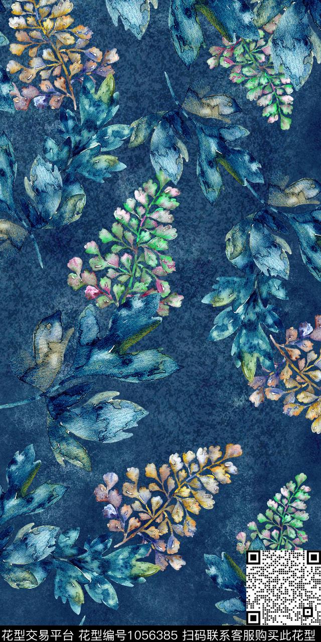 抽象花卉小碎花抽象数码印花华亿平台下载（图片编号: 1056385） - 瓦栏（Walan）