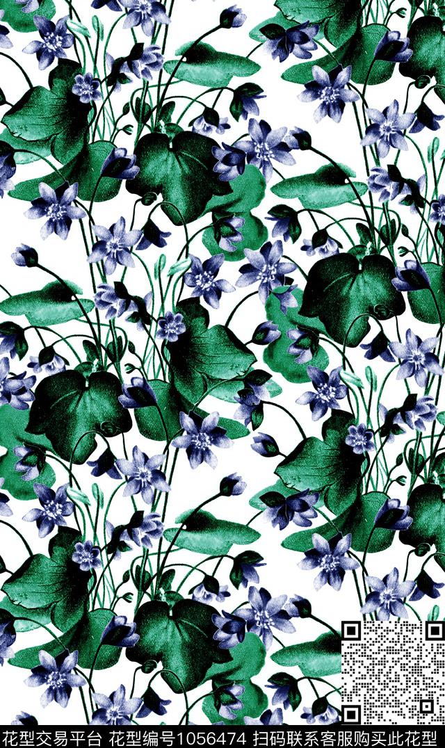 数码华亿平台花卉大牌风数码印花华亿平台下载（图片编号: 1056474） - 瓦栏（Walan）