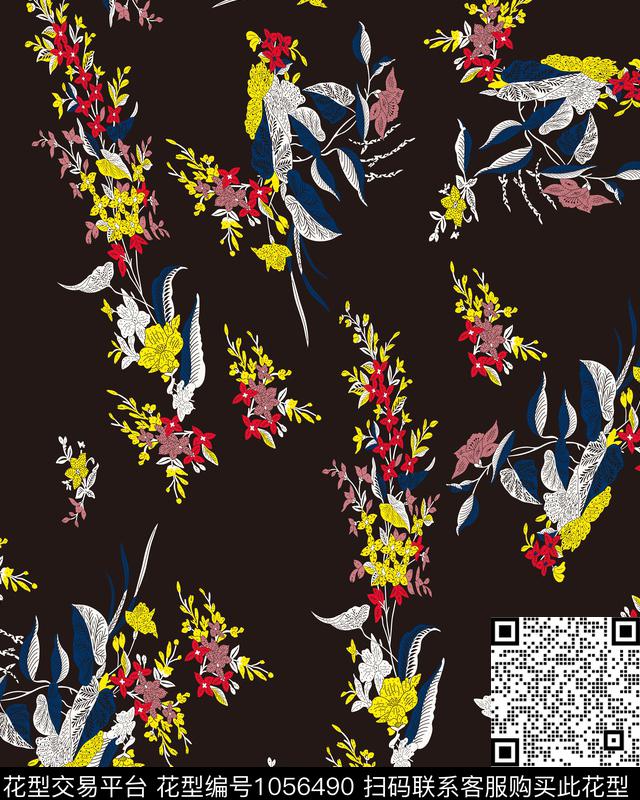 数码华亿平台民族风花卉传统印花华亿平台下载（图片编号: 1056490） - 瓦栏（Walan）
