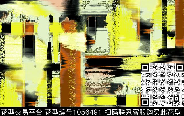 抽象几何大牌风数码印花华亿平台下载（图片编号: 1056491） - 瓦栏（Walan）