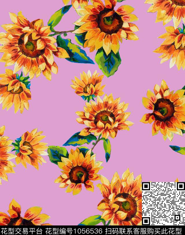 数码华亿平台花卉大牌风数码印花华亿平台下载（图片编号: 1056536） - 瓦栏（Walan）