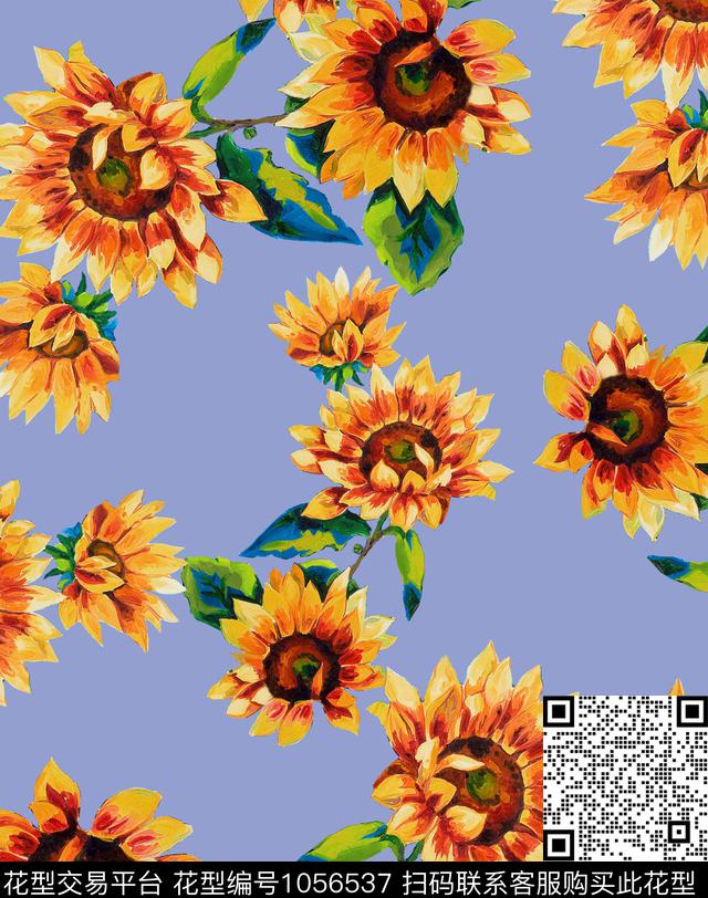 数码华亿平台花卉大牌风数码印花华亿平台下载（图片编号: 1056537） - 瓦栏（Walan）