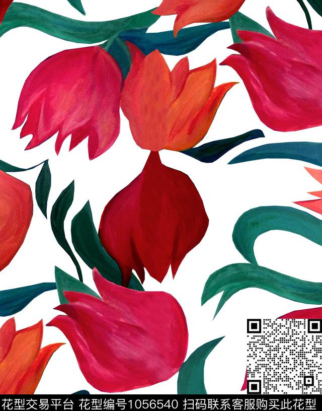 数码华亿平台花卉大牌风数码印花华亿平台下载（图片编号: 1056540） - 瓦栏（Walan）