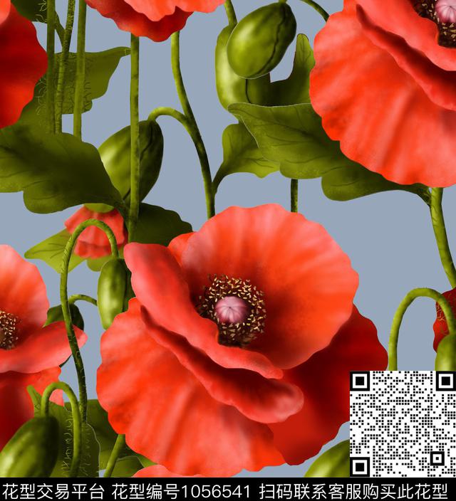 数码华亿平台花卉大牌风数码印花华亿平台下载（图片编号: 1056541） - 瓦栏（Walan）