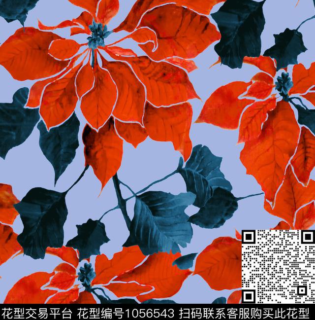 数码华亿平台花卉大牌风数码印花华亿平台下载（图片编号: 1056543） - 瓦栏（Walan）